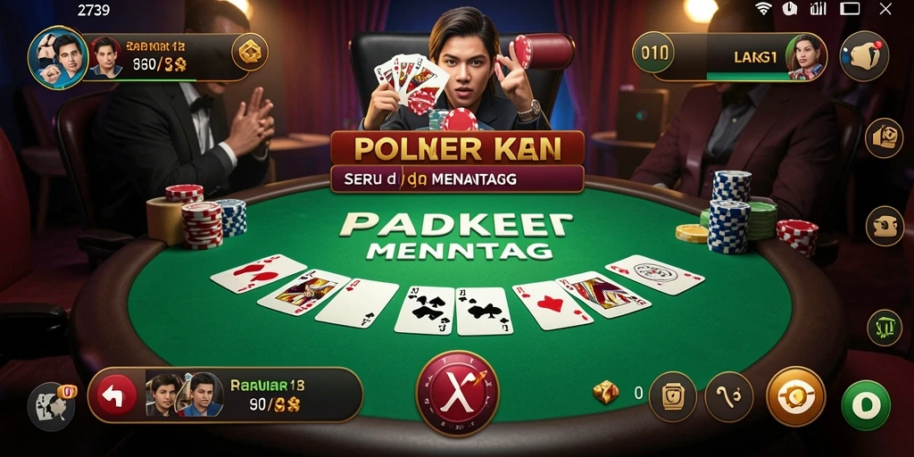 Tampilan gameplay Poker yang menarik di aplikasi 2739.