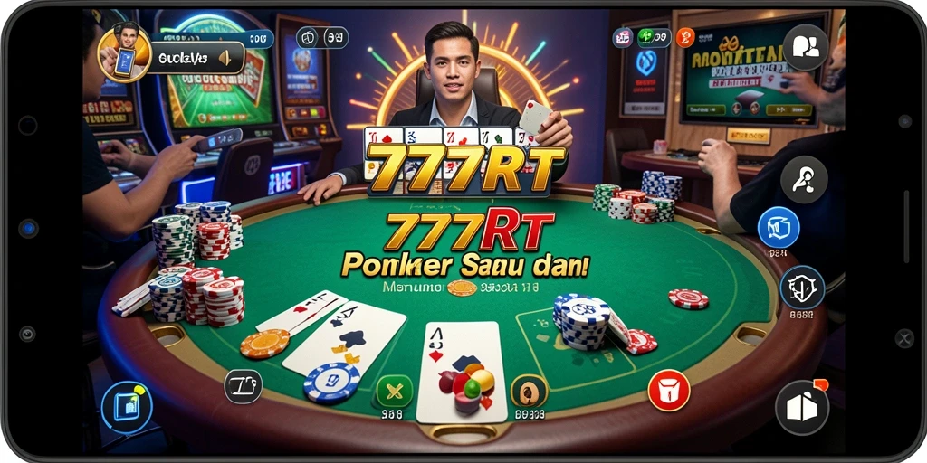 Tampilan gameplay menegangkan di 777RT saat bermain Poker.