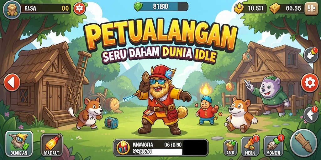 Screenshot gameplay menunjukkan karakter yang beraksi saat pemain tidak aktif.