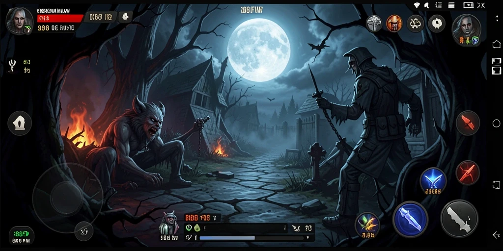 Screenshot gameplay dari 888FW menunjukkan suasana horor yang mencekam.