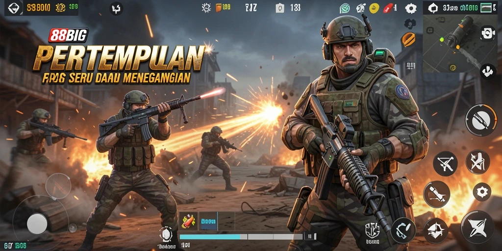 Screenshot gameplay seru dari 88BIG dalam aksi FPS.