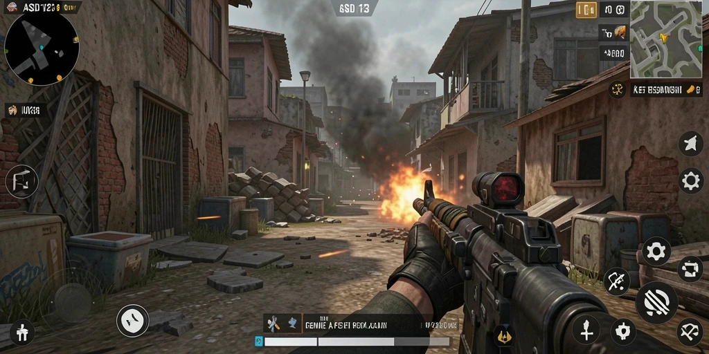 Tampilan gameplay intens dari ASD123 yang menyenangkan dan mendebarkan.