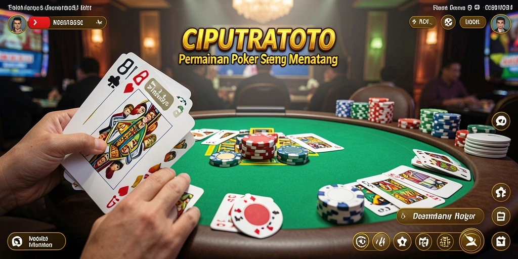 Tampilan gameplay seru di aplikasi Poker CIPUTRATOTO.