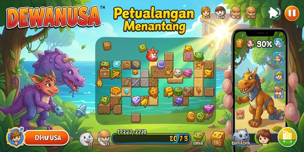 Tangkapan layar DEWANUSA menunjukkan gameplay Puzzle yang menarik.