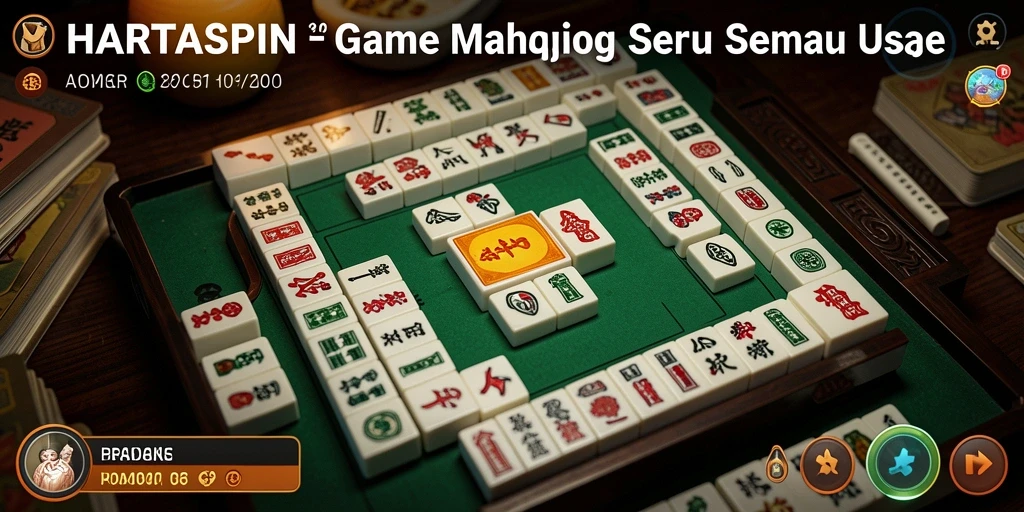 Screenshot HARTASPIN menampilkan gameplay Mahjong yang seru dan menantang.