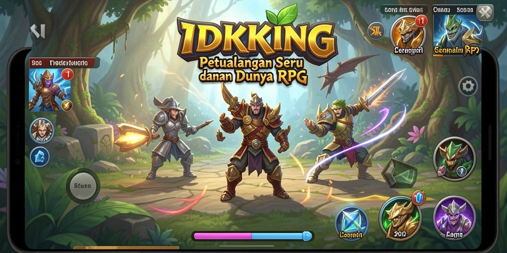 Tampilan gameplay IDRKING yang memukau dan penuh aksi RPG.
