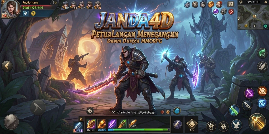 Screenshot gameplay <strong>JANDA4D</strong> yang menampilkan pertempuran seru di dunia MMORPG.