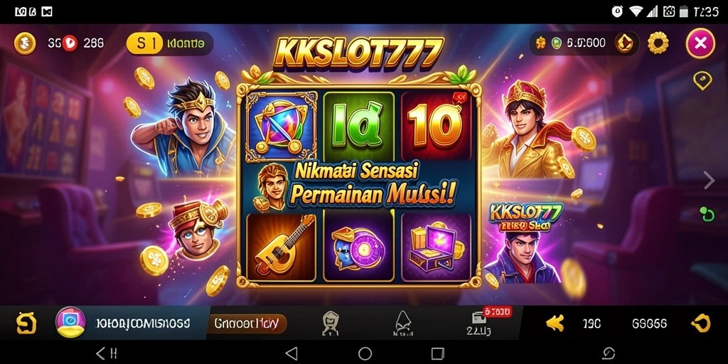 Tampilan gameplay KKSLOT777 dengan iringan musik yang menarik.