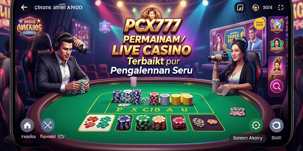 Tampilan gameplay Live Casino yang menegangkan dan interaktif di PCX777.