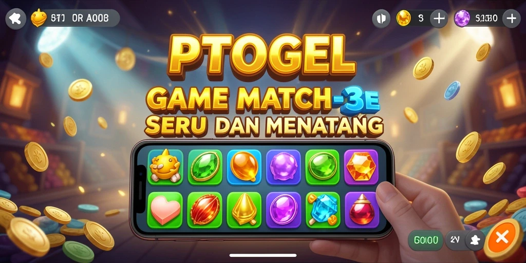 Tampilan gameplay seru dari PTTOGEL dengan tantangan Match-3.