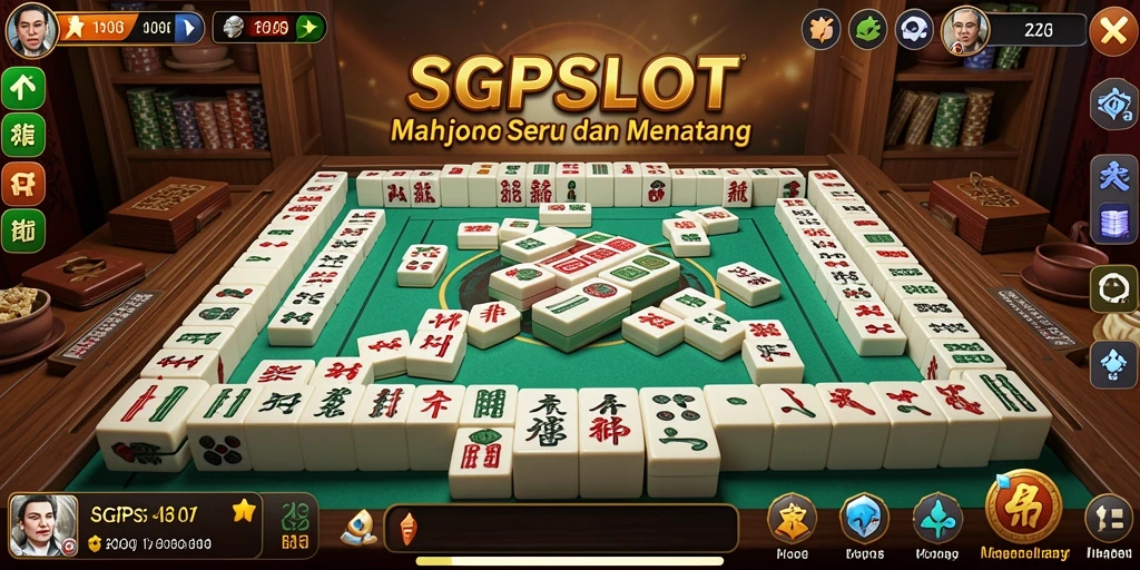 Screenshot gameplay menunjukkan suasana seru permainan Mahjong.
