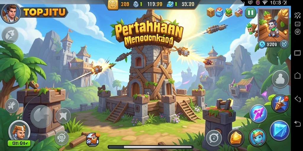 Gameplay mendebarkan dalam game Tower Defense TOPJITU