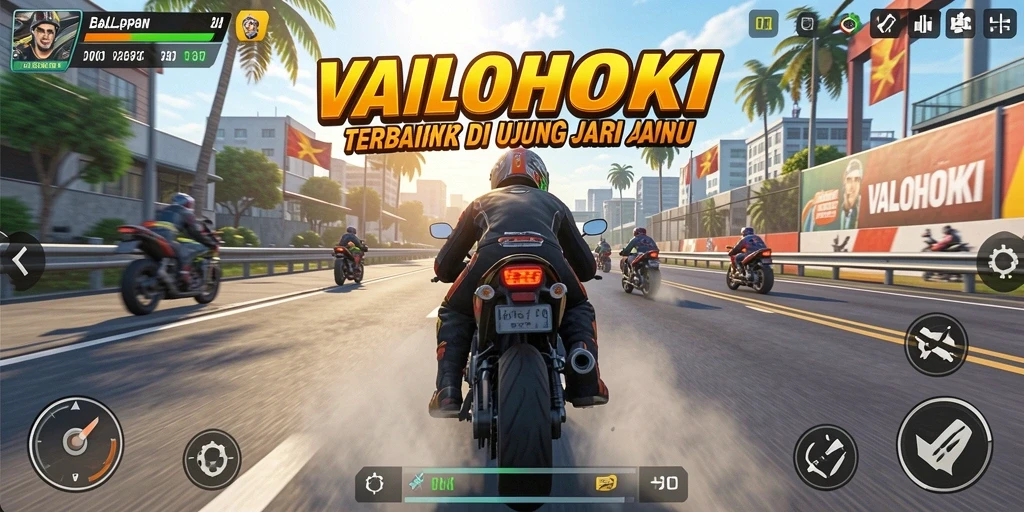 Tampilan menegangkan balapan motor dalam VALOHOKI.